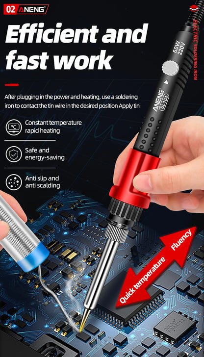 Digital Display Electric Soldering Iron ANENG SL105 Adjustable Temperature EU/220V US/110V Portable Kit Weld Solder Repair Tools