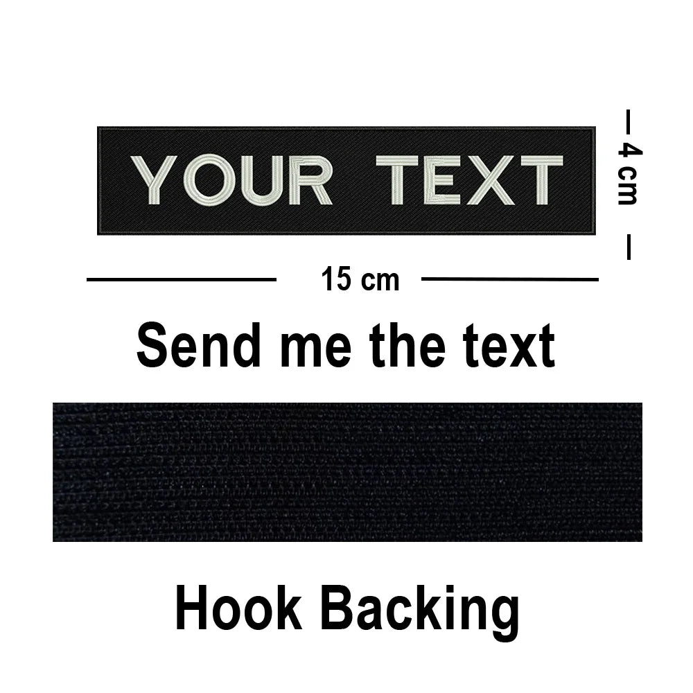 Custom Big Size Patches Personalized Name Embroidered Patch Stripes Badge Emblems Iron On Or Hook Loop Applique For Clothes