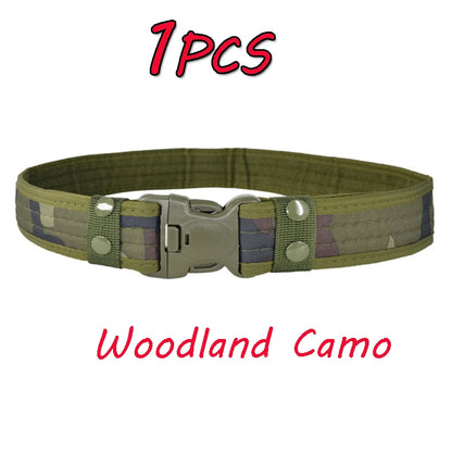 Camouflage Tactical Belt Men's Quick Release Nylon Military Belt Outdoor Combat Oxford Cloth Mountaineering Trouser Waist Belt