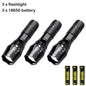 KDULIT T6 LED Flashlights Camping Torch 5 Light Modes Zoom Light Aluminum Alloys Waterproof Material External 18650 Battery