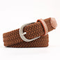 2.5cmx100cm Unisex Extended Elastic Knitted Thin Belt Women's Needle Button Canvas Jeans Student  Canvas Elastic Belt for Women