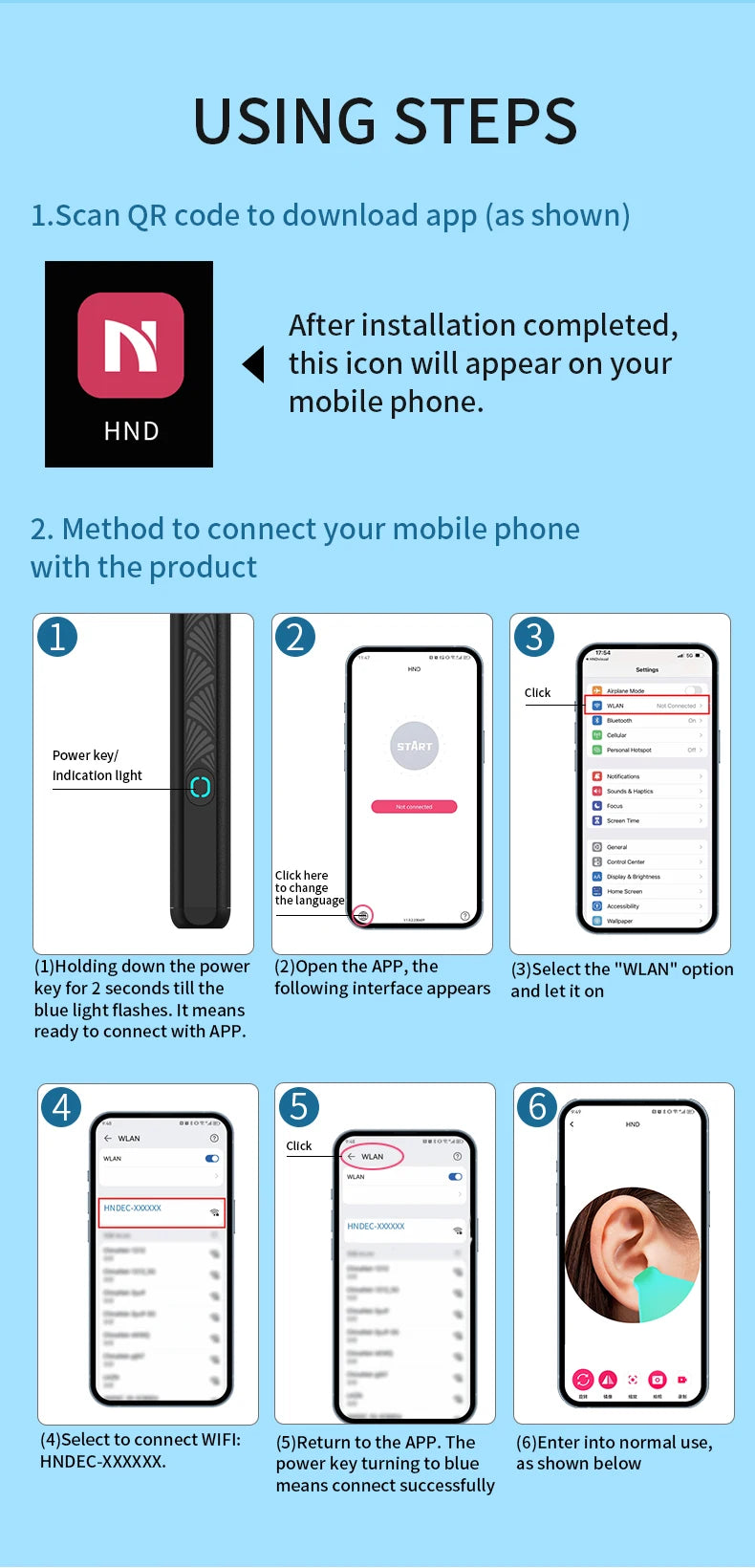 Dropshipping Ear Cleaner with Camera Wireless Ear Sticks Otoscope USB C Charging Endoscope Wax Removal Tool Earpick MIni Camera