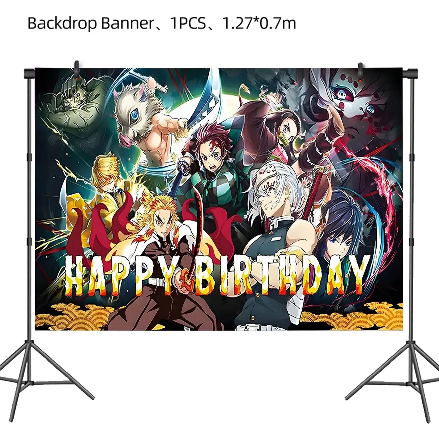 Anime Demon Birthday Theme Gifts Bags Keychain tattoo sticker Demon Slayer Candy Bags Packaging Giveaway Party Favors Gifts Supp