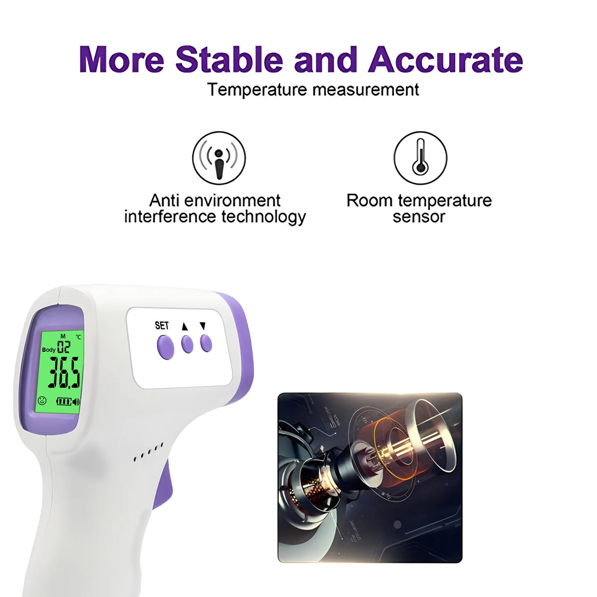 Portable Non-contact Infrared Thermometer for Forehead Infant Adult Medical Digital Display Body Health Measurement Device