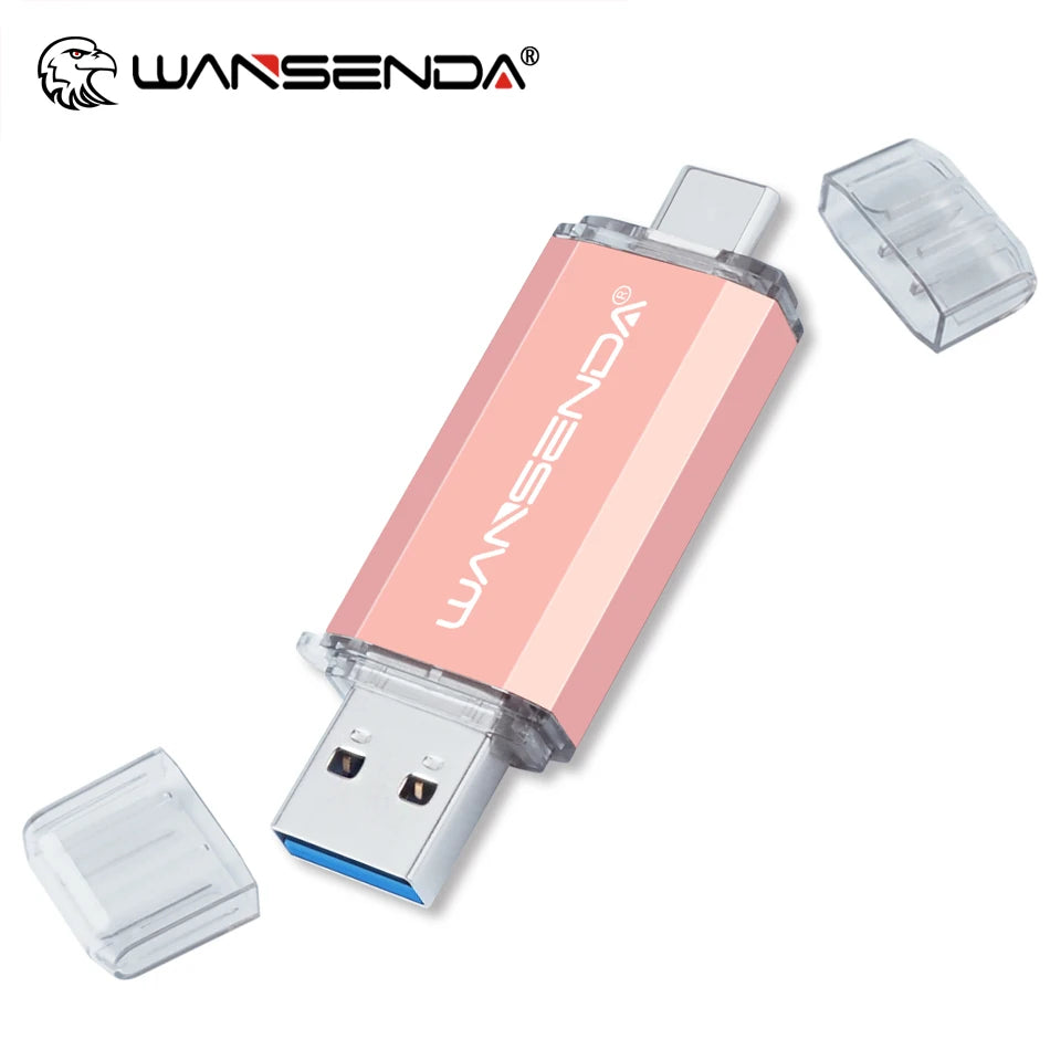 Hotsale WANSENDA USB Flash Drive Type C Pen Drive 512GB 256GB 128GB 64GB 32GB 16GB USB Stick 3.0 Pendrive for Type-C Device/PC