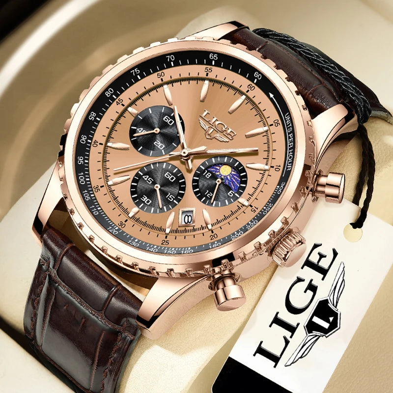 Relogio Masculino LIGE New Men Watch With Full Steel Waterproof Luminous Quartz Watch For Men Fashion Military Date Chronograph