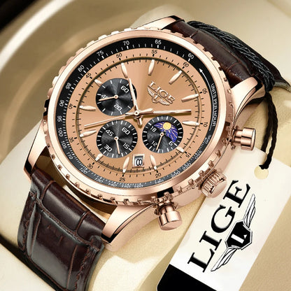 Relogio Masculino LIGE New Men Watch With Full Steel Waterproof Luminous Quartz Watch For Men Fashion Military Date Chronograph