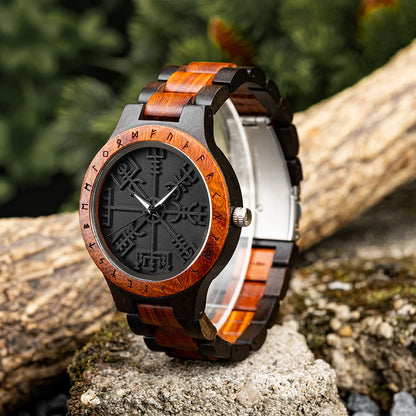 BOBO BIRD Wood Watches Relogio Masculino Watch for Men Viking Warriors Symbol Relojes Para Hombre часы мужские Logo Custom