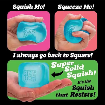 NeeDoh Nice Cube Sensory Squeeze Toy with Super Solid Squish Stress Relief Anxiety Sensory Tool Stress Reliever Toys