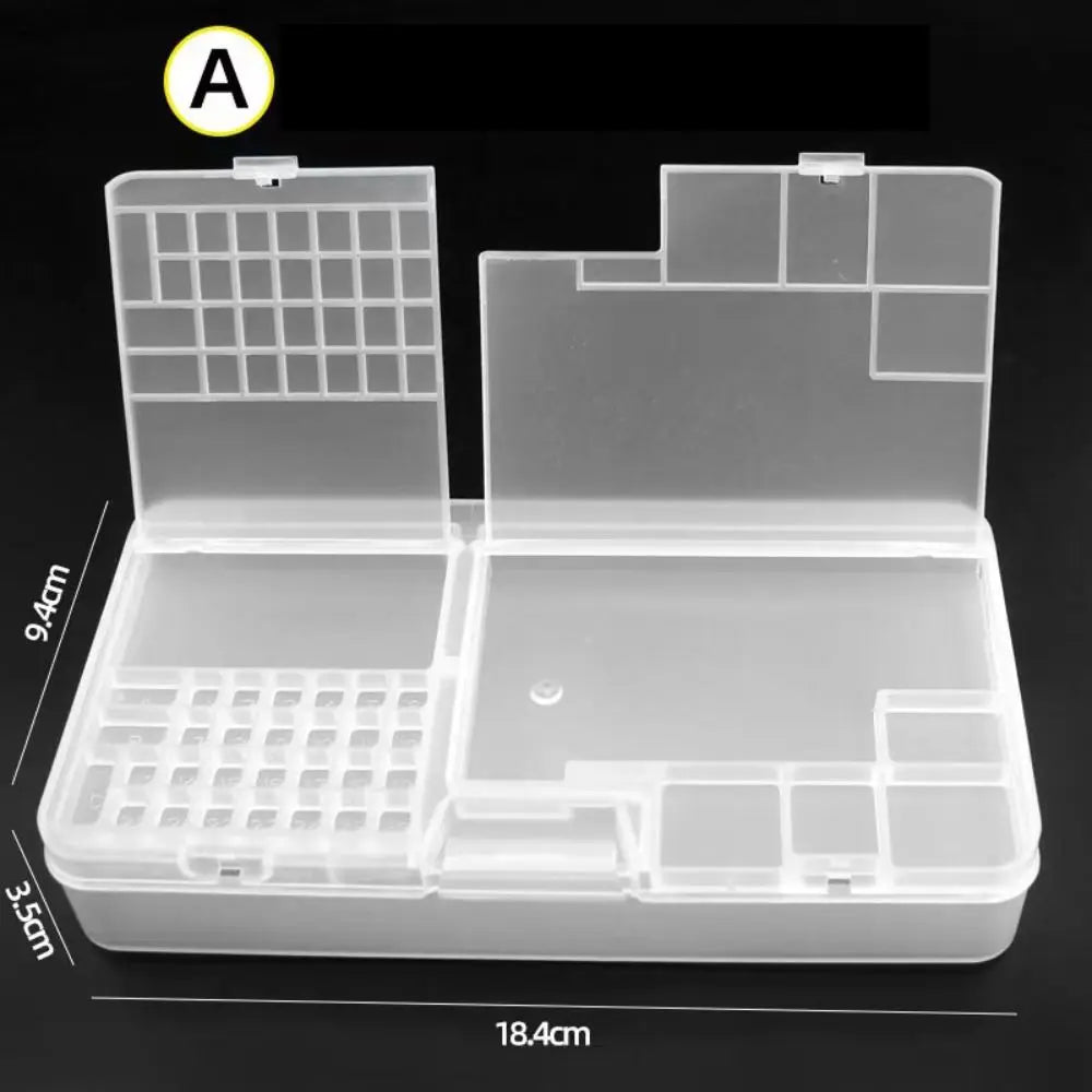 Transparent Electronic Components Storage Box 2 Layer Tool Classification Grid Phone Repair Module Organizer Compartment