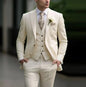 Green Mens Suits Casual 3 Pieces Slim Fit Notch/Peak Lapel Formal Wedding Groom Wear Blazer Tuxedos for Party(Blazer+Pants+Vest)