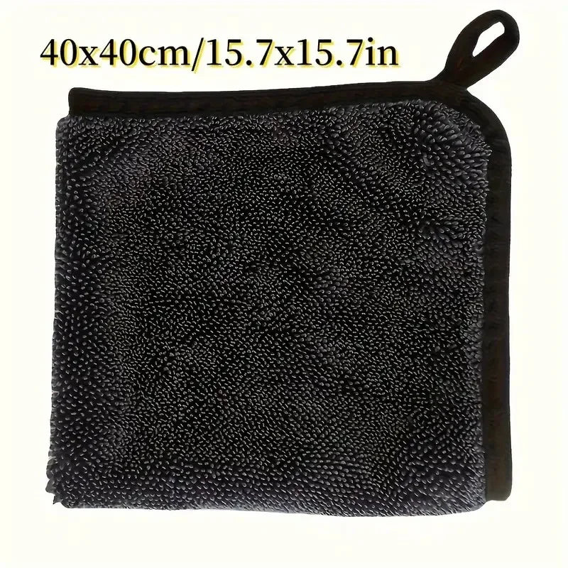 2pc Absorbent Microfiber Cleaning Cloth - Soft, Durable & Quick-Dry Towel for Cars, Home, and Bathroom Use