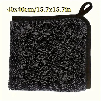 2pc Absorbent Microfiber Cleaning Cloth - Soft, Durable & Quick-Dry Towel for Cars, Home, and Bathroom Use