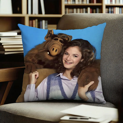 Classic TV Series A-Alf Pillow Covers Cartoon Sofa Decorative Home Double-sided Printing Short Plush Cute Cushion Cover
