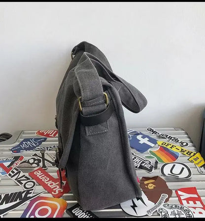 Canvas Large Capacity Mens Casual Handbags Vintage Shoulder Messenger Bag Leisure Student Satchel Package Bolsos Crossbody Bags