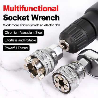 Universal Sleeve 2 Inch 10-19 Mm Adjustable Hex Universal Socket Torque Ratchet Wrench Head Spanner Sleeve Tools for Mechanic