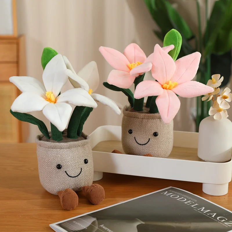 Green Plant Potted Plants Lily Flowers Strawberries Lotus Flowers Persimmons Morning Glory Ornament Soft Birthday Gifts Decor