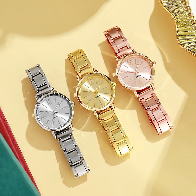 Women Watch Fashion Small Dial Gold Watch Woman Luxury Alloy Strap Ladies Quartz Wristwatches Gift Clock Gift reloj mujer