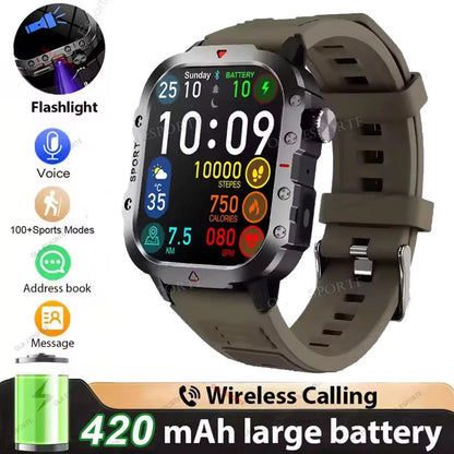 2026 New SmartWatch Men Militray Outdoor GPS Sport Watches Heart Rate Sleep Waterproof Smart Watch IOS Android