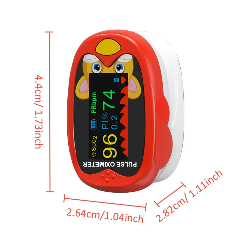 Rechargeable Child Finger Pulse Oximeter TFT Display Strap Lanyard Blood Oxygen Saturation Meter Children Kids Oximetro SPO2