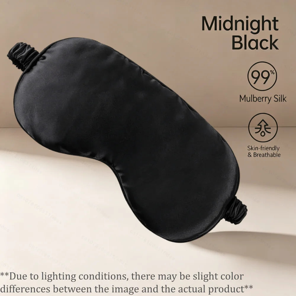 Silk Sleep Mask - 100% Blackout, Zero Eye Pressure, Blindfold with Breathable & Skin-Friendly, Super Soft Travel Sleep Eye Cover