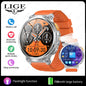 LIGE 1.85-inch AMOLED Smart Watch Men with LED Flashlight IP68 Waterproof Smartwatch 730mAh Bluetooth Call Smartwatches For Men