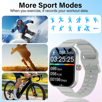 LAXASFIT 2026 Smart Watch Men's Full Touchscreen Bluetooth Call Sports Fitness Tracking Smart Wristwatch Women's Watch