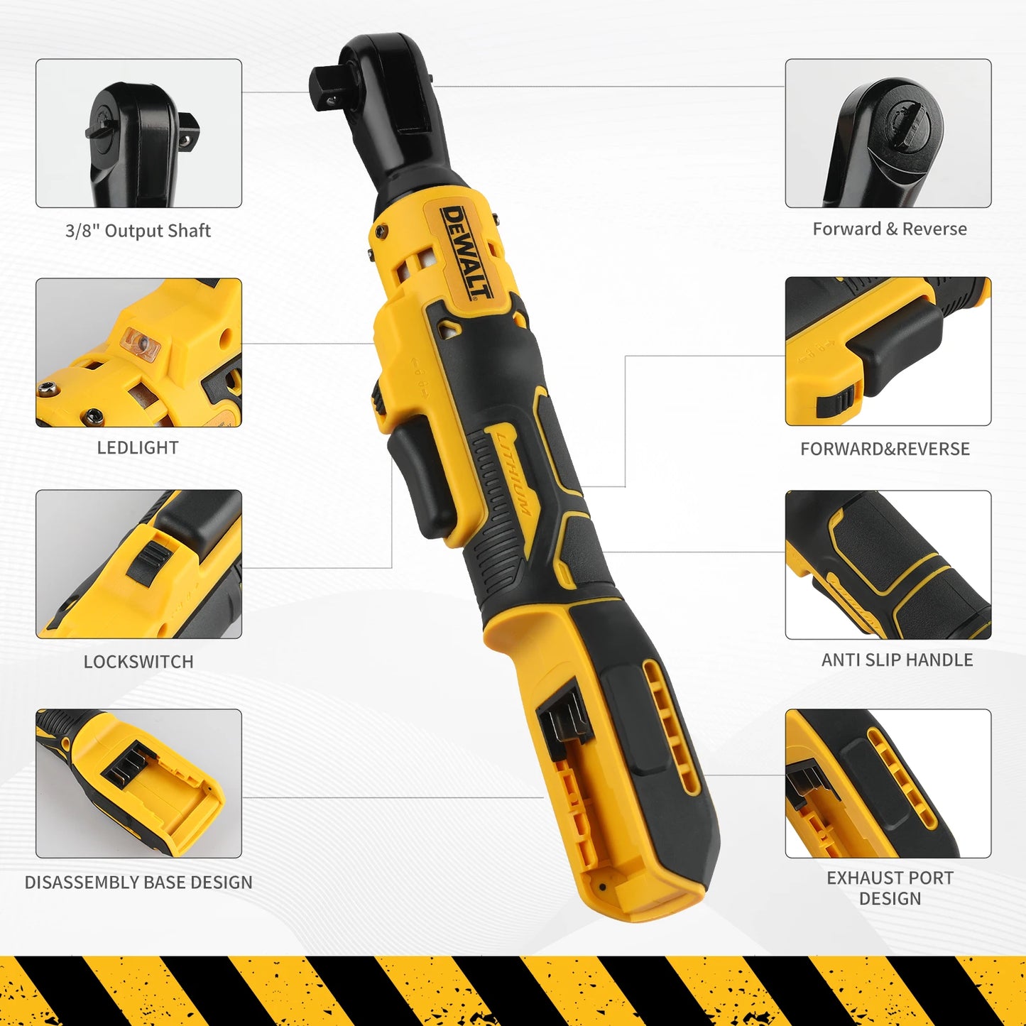 Dewalt DCF512/DCF513 Brushless Ratchet Right Angle Wrench LED Cordless Driver Variable Speed Power Wrench 20V Power Tools