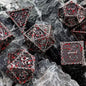 7 Pcs Cosplay D4-D20 DND Brass Gold Polyhedral Sharp Edge Casino Dice Rpg Table Board Game Tray Gem Stone Dragon Metal Steel Set