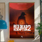 Red Dead Redemption 2 Game Poster Self-adhesive Art Room Entrance Restaurant Wall Decor Art Painting