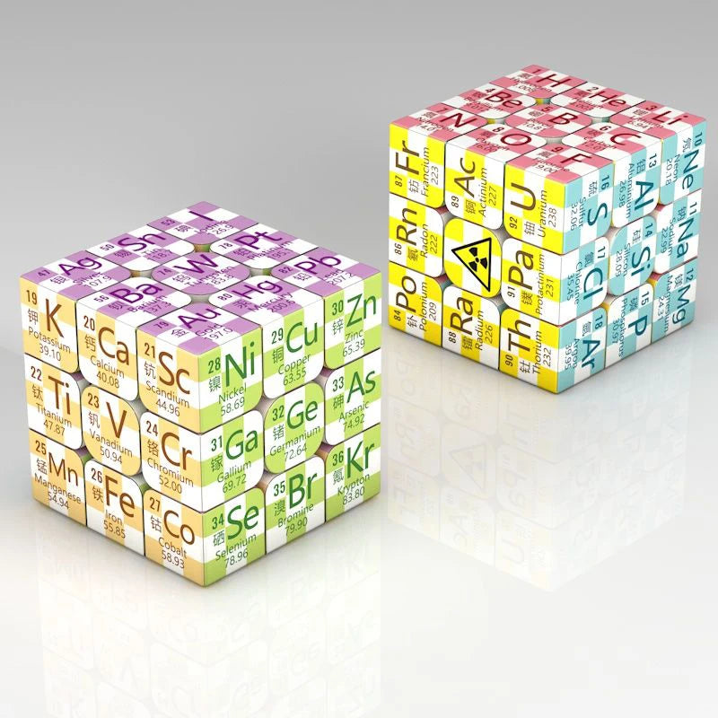 3x3x3 Magic Puzzle Cube Math Chemistry Element Physical Kids Puzzle Cube with Base Magico Cubo Children's Gifts Educational Toys