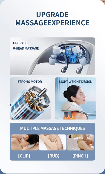 Haier Cervical Neck Massager Muscle Shoulder Back 3 Gears 6D Mechanical Hand Electric Massage Machine Shawl Relaxing Device Tool