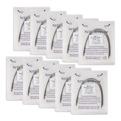 100Pcs/10Packs Dental Orthodontic Ovoid Form Archwires Niti Super Elastic Round Rectangular Wire 012/014/016/018/16X16/16X22