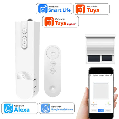 Smart Blind Motor Automatic Electric Roller Shutter Shadows Robot for Tuya Zigbee Control Lifting Curtain Opening Closing Driver