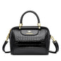 Luxury Patent Leather Handbags for Women Designer Crocodile Pattern Women's Shoulder Crossbody Bag New Ladies Messenger Purses