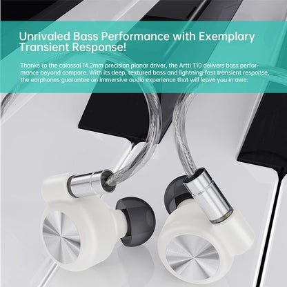 ARTTI T10&R1&R2 In-Ear HiFi Earphones Wired IEMs Monitors 14.2mm Planar Driver Textured Bass 0.78mm 2pin & 3.5MM/4.4MM Connector