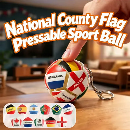 Soccer Ball Fidget Button Keychain Clicky Stress Relief Toy 3D Soccer Football Sport Ball for Men Women Car Key Handbag Gift