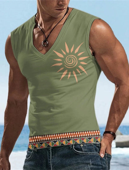 Men's Tank Top Sleeveless T-Shirt Pattern Print Summer Sports Running Gym Designer Casual Muscle Sleeveless Clothing 3D Printed