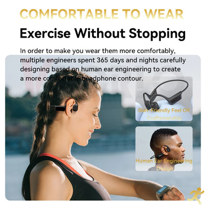 Bezprzewodowe słuchawki z przewodnictwem kostnym Bluetooth 32 GB odtwarzacz MP3 Wodoodporne IPX8 do pływania Sportowe słuchawki HIFI
