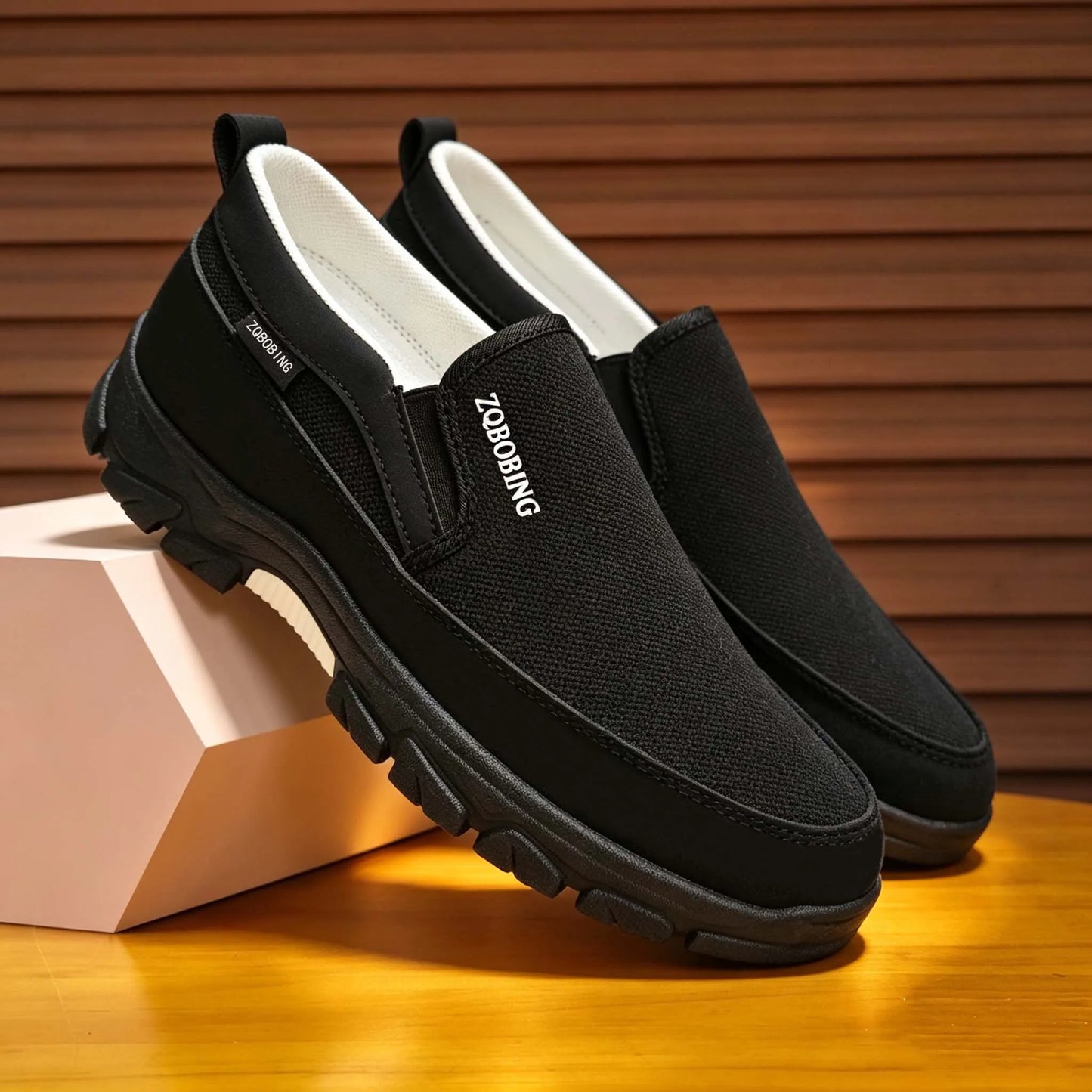 2026 New Men's Loafers Spring Large Size 39-48 Round-Toe Men's Moccasins Slip-On Mature Men's Shoes Simple Lightweight Casual Shoes