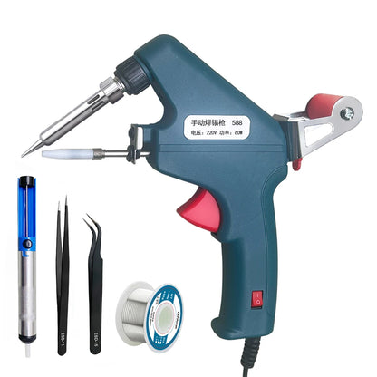 Electric Soldering Iron Gun Hand-held Internal Heating Soldering Iron Automatically Send Tin Gun Soldering Welding Repair Tool