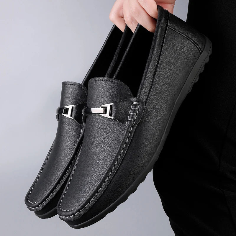 Men's daily casual leather shoes driving shoes new four-season general Doudou men's shoes outdoor lazy one pedal