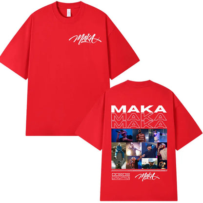 Rapper Maka 2025 Tour Graphic T Shirts Men Fashion Vintage T-shirt Casual Cotton Short Sleeve T Shirt Short Sleeve Streetwear