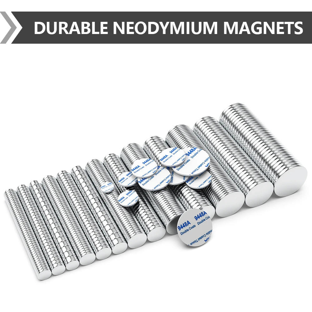Super Powerful Magnet Neodymium With double-sided adhesive Magnet Round NdfeB N35 Strong Permanent Magnetic imanes Refrigerator