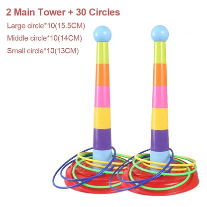 Children Throw Circle Game Ferrule Stacked Toys Fun Indoor Outdoor Parent-Child Interactive Circle Layers Early Education Gift