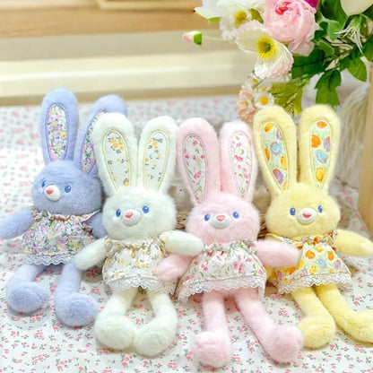 30cm Cute Pull-out Rabbit Plush Toy Keychain Creative Plush Ear Pulling Bunny Pendant Bag Charm Kids Stress Relief Gift