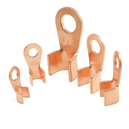 OT Series Wire Terminals 100A 150A 200A 250A 300A 400A 500A Red Copper Bare Nose Lugs Crimp Open Mouth Cable Connector Splice