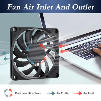 8015 8CM Chassis Fan Slim 15mm Thinckness 5V 12V 24V Sleeve Bearing Axial Cooler 2PIN USB 80mm PC Case Cooling Ventilator