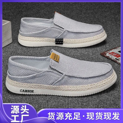 Summer Casual Loafers Men Breathable Slip On Casual Shoes for Men Classic Linen Canvas Sneakers Male Light Flats Lazy Shoes