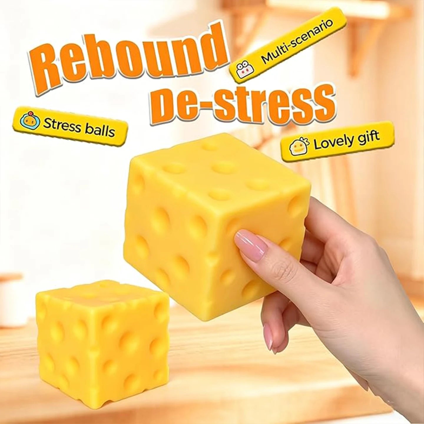 Simulate Cheese Squeeze Toy Slow Rebound Pinching Office Decompression Slow Rebound Cheese Pinching Ornament Relax Decompress